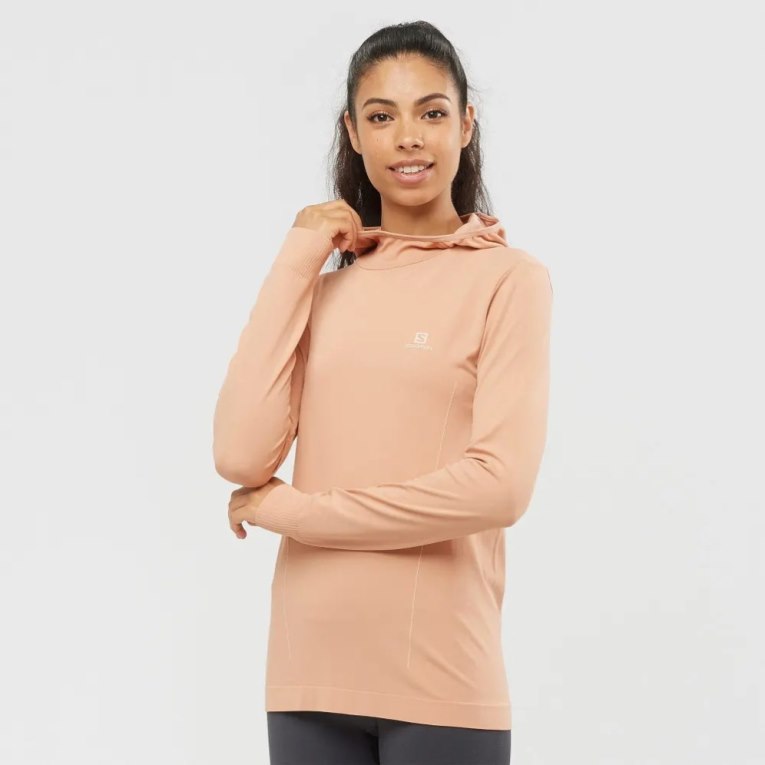 Apricot Salomon Essential Seamless Women\'s Sweatshirt | IE LS0641